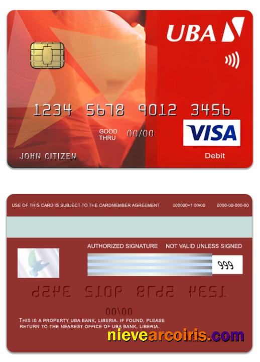 Liberia UBA Bank visa classic debit card